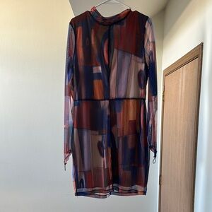 Fashion Nova Hadley Mesh Mini Dress Blue/Combo